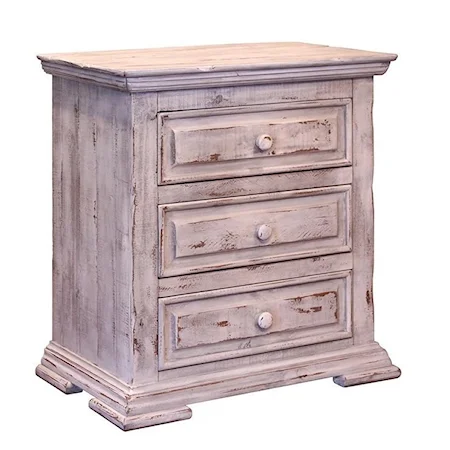 Rustic Nightstand with Distressed Finish